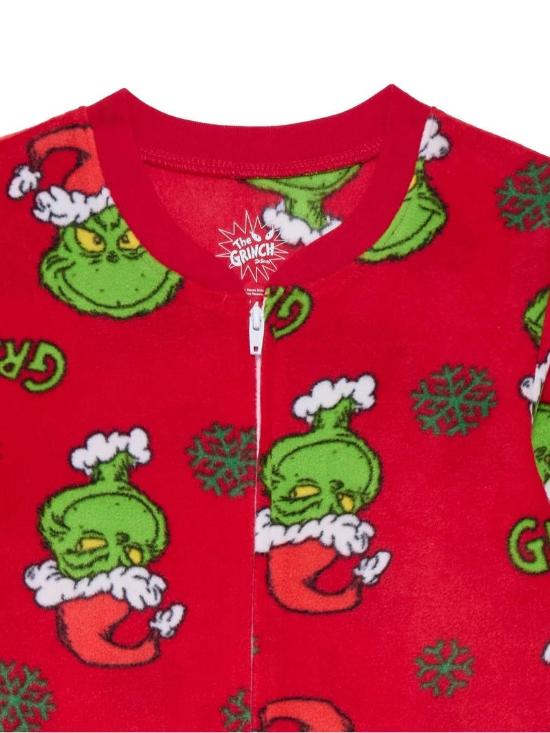 The Grinch Boys' Christmas One Piece Union Suit Pajamas, Sizes 4-12 | Walmart (US)