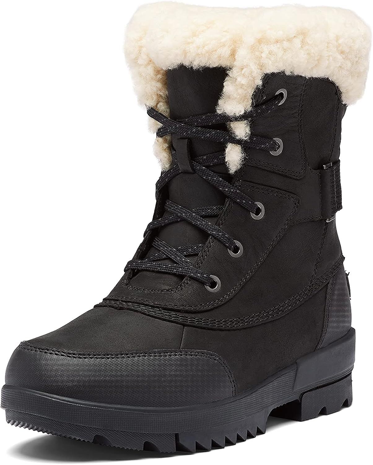 SOREL Women's Tivoli IV Parc Boot — Black, Sea Salt — Waterproof Leather Winter Boots — Siz... | Amazon (CA)