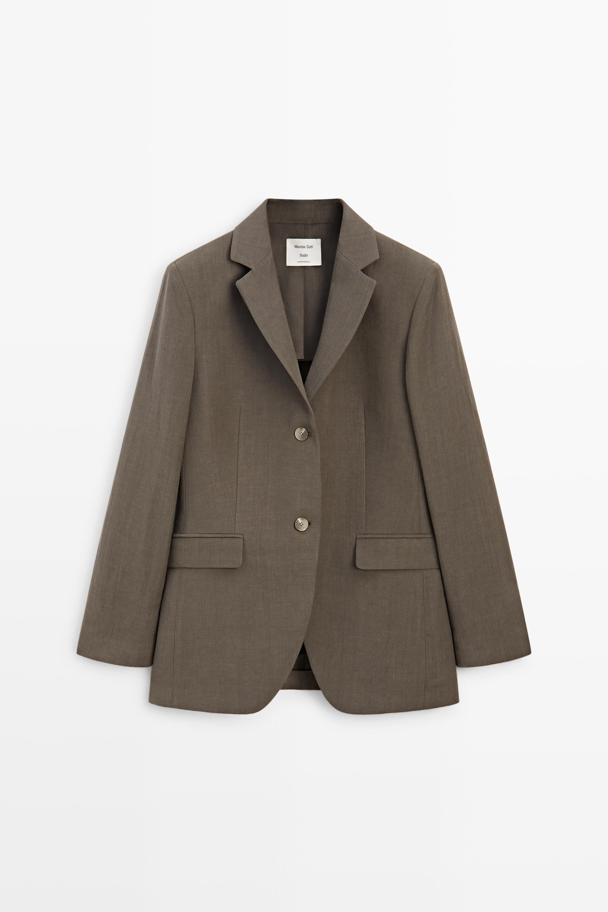 Taillierter Blazer mit Leinen - STUDIO | Massimo Dutti DE