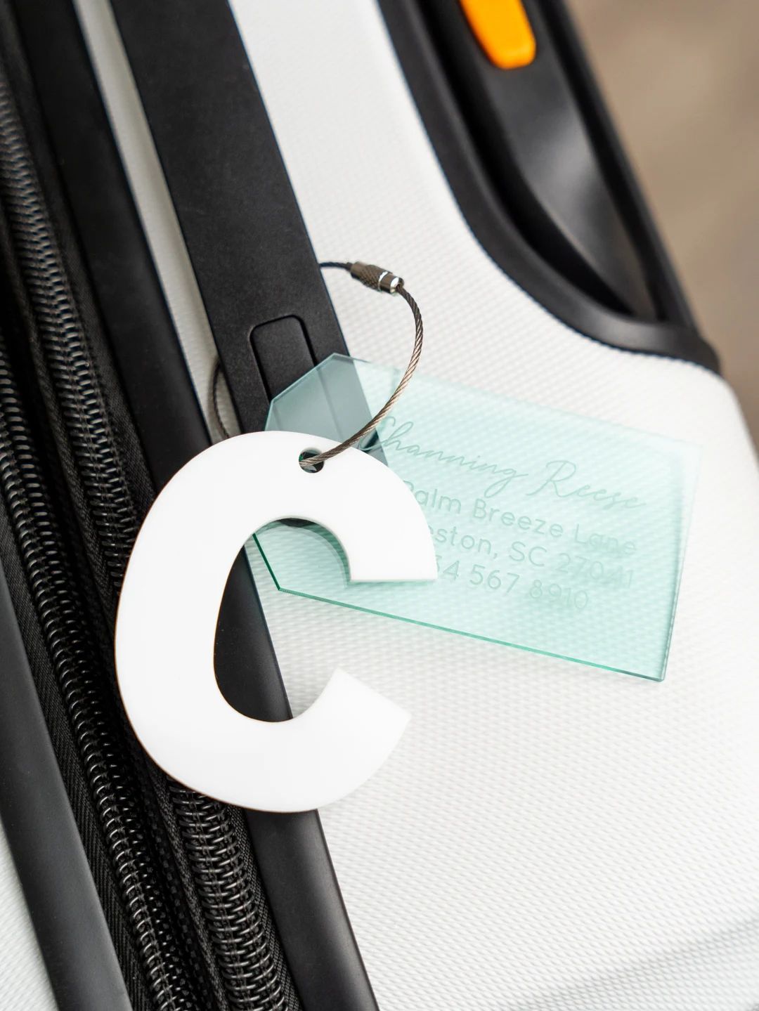Initial Letter Keychain Acrylic Alphabet Keychain Luggage Tags - Etsy | Etsy (US)
