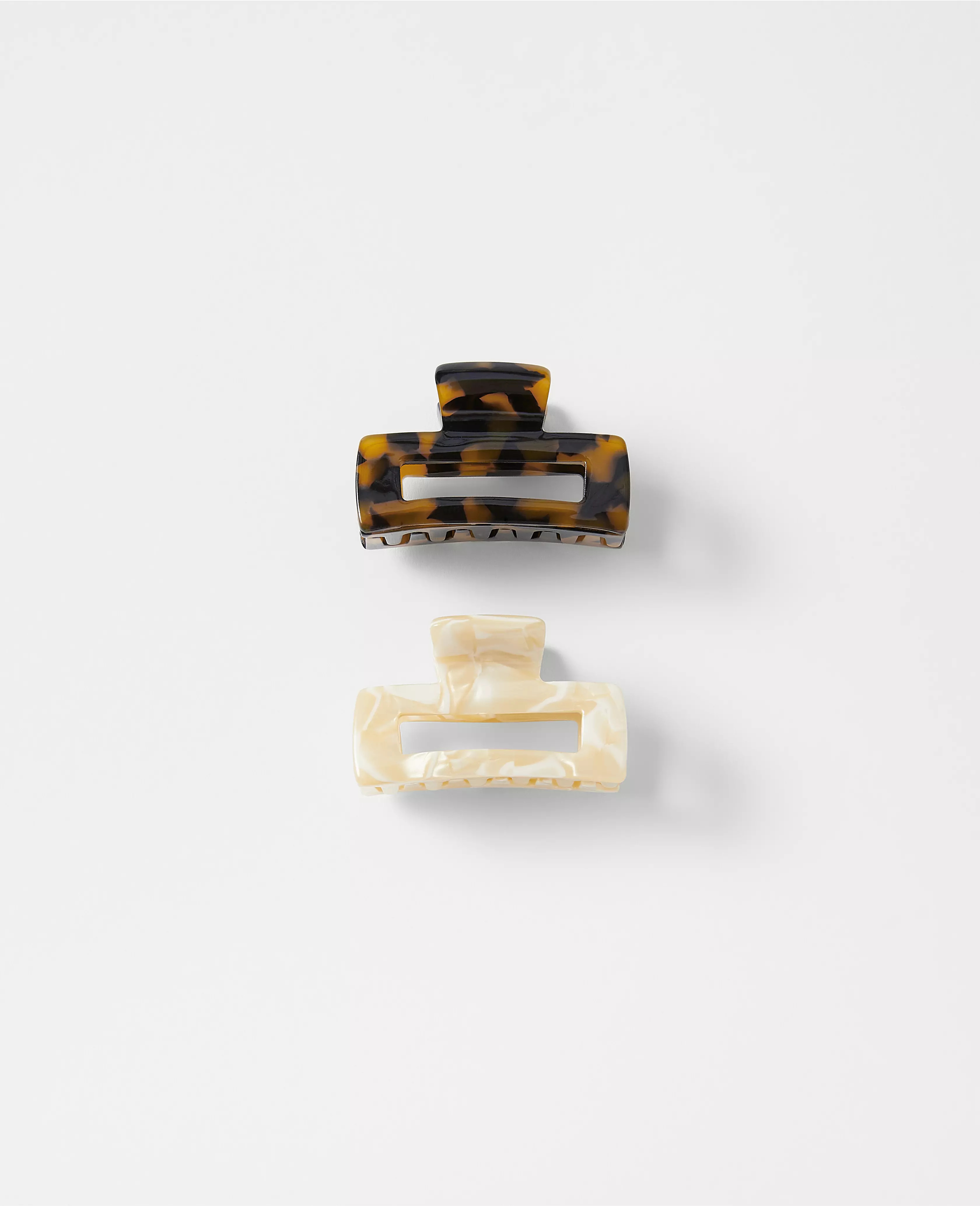 Mini Tortoiseshell Print Claw Hair Clip Set | Ann Taylor (US)
