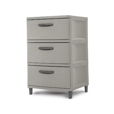 3 Drawer Storage Cabinet Gray - Brightroom™: Plastic Utility Storage Drawers, Universal Organiz... | Target