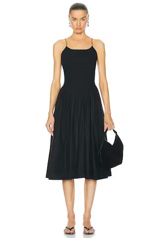 L'Academie by Marianna Armanda Poplin Midi Dress in Black from Revolve.com | Revolve Clothing (Global)