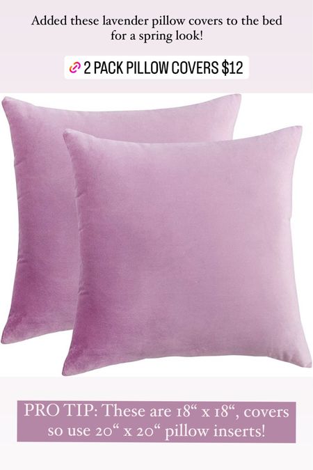 Spring pillow covers used in our room to refresh bed for spring 🌸💜 // amazon find, #amazonhome 

#LTKhome #LTKunder50 #LTKFind