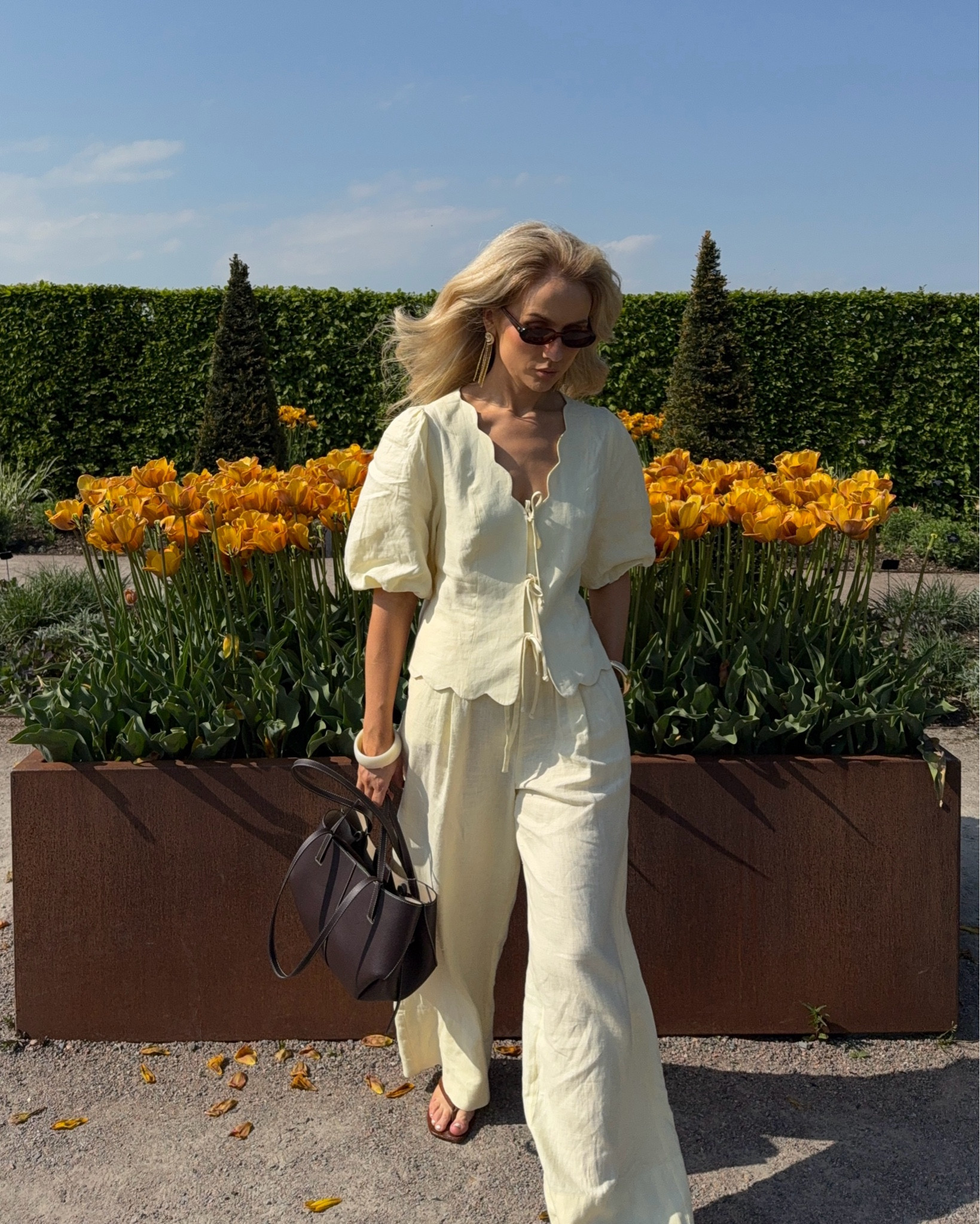 Summer butter yellow holiday cute top outfit 