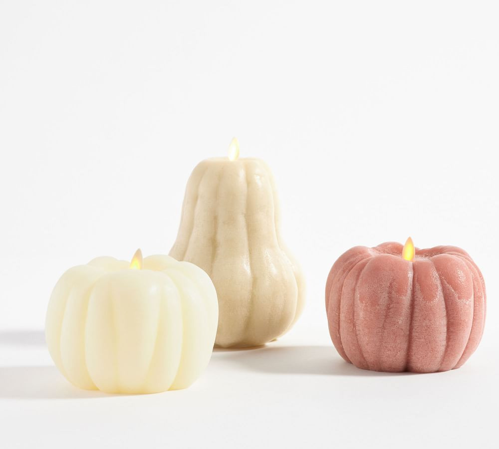 Premium Flickering Flameless Wax Pumpkin Candle | Pottery Barn (US)