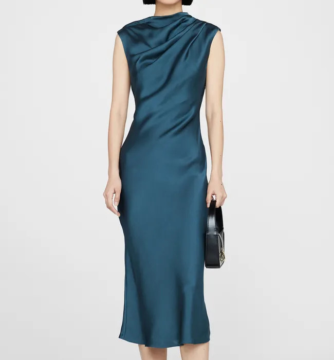 Anine Bing Samantha Silk Midi Dress | Coggles (Global)