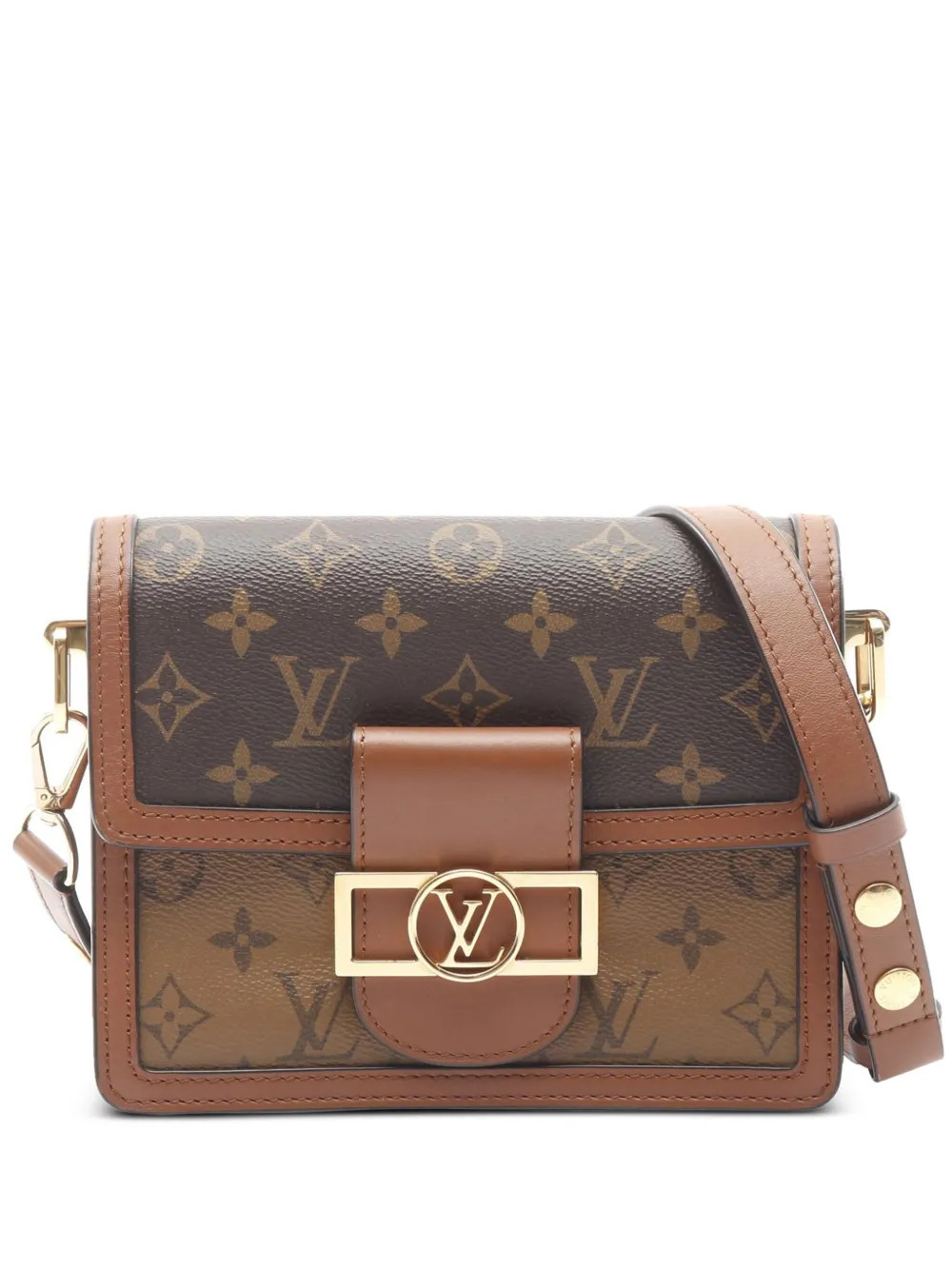 Louis Vuitton Pre-Owned 2019 Monogram Reverse Mini Dauphine satchel - Brown | Farfetch Global