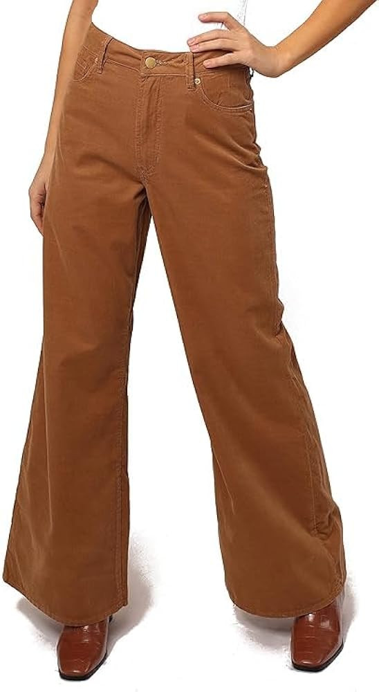 DEAR JOHN Fiona High Rise Wide Leg Women's Pants - Size: 31 - Dark Tan at Amazon Women’s Clothi... | Amazon (US)
