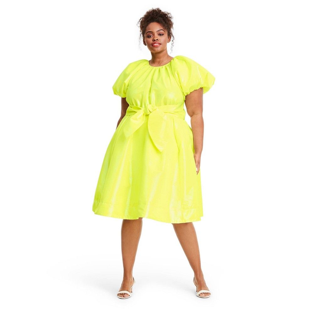 Plus Size Puff Sleeve Tie Waist Volume Dress - Christopher John Rogers for Target | Target