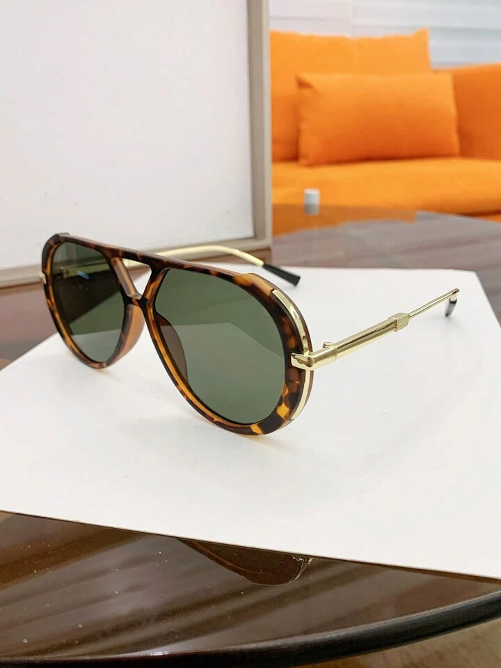 1pc Unisex Metal Casual Retro Double Bridge Street Aviator Fashion Fashion Glasses, Suitable For Holiday | SHEIN