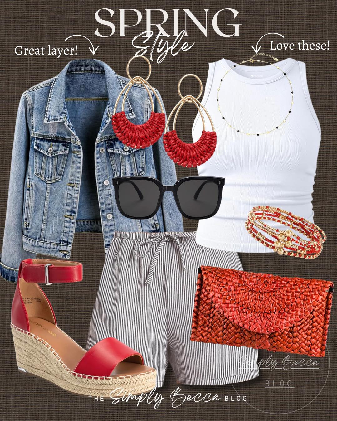 Simple outfit ideas to refresh your spring wardrobe. Love the pops of red!

@amazon 

 #amazonfashion #ltkwomens #springoutfits2026 #springstyle #red #popofcolor #stripedshorts #drawstringshorts #LTKootd #LTKmomlife #LTKSeasonal