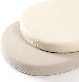 lulumoon Baby Muslin Bassinet Sheets: Cotton Bassinet Sheets Neutral for Boys and Girls - Fitted ... | Amazon (US)