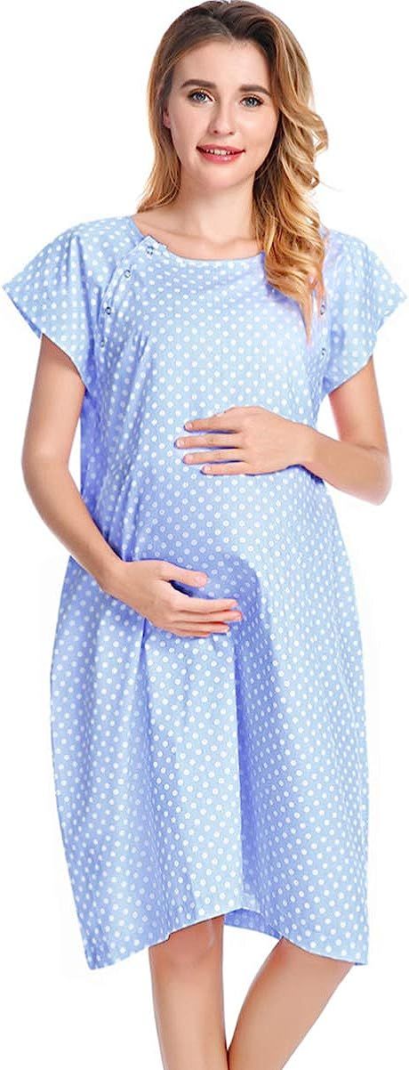 100% Cotton Labor and Delivery Gown, Hospital Gown for Newborn Picture, Nursing Clothes | Amazon (US)