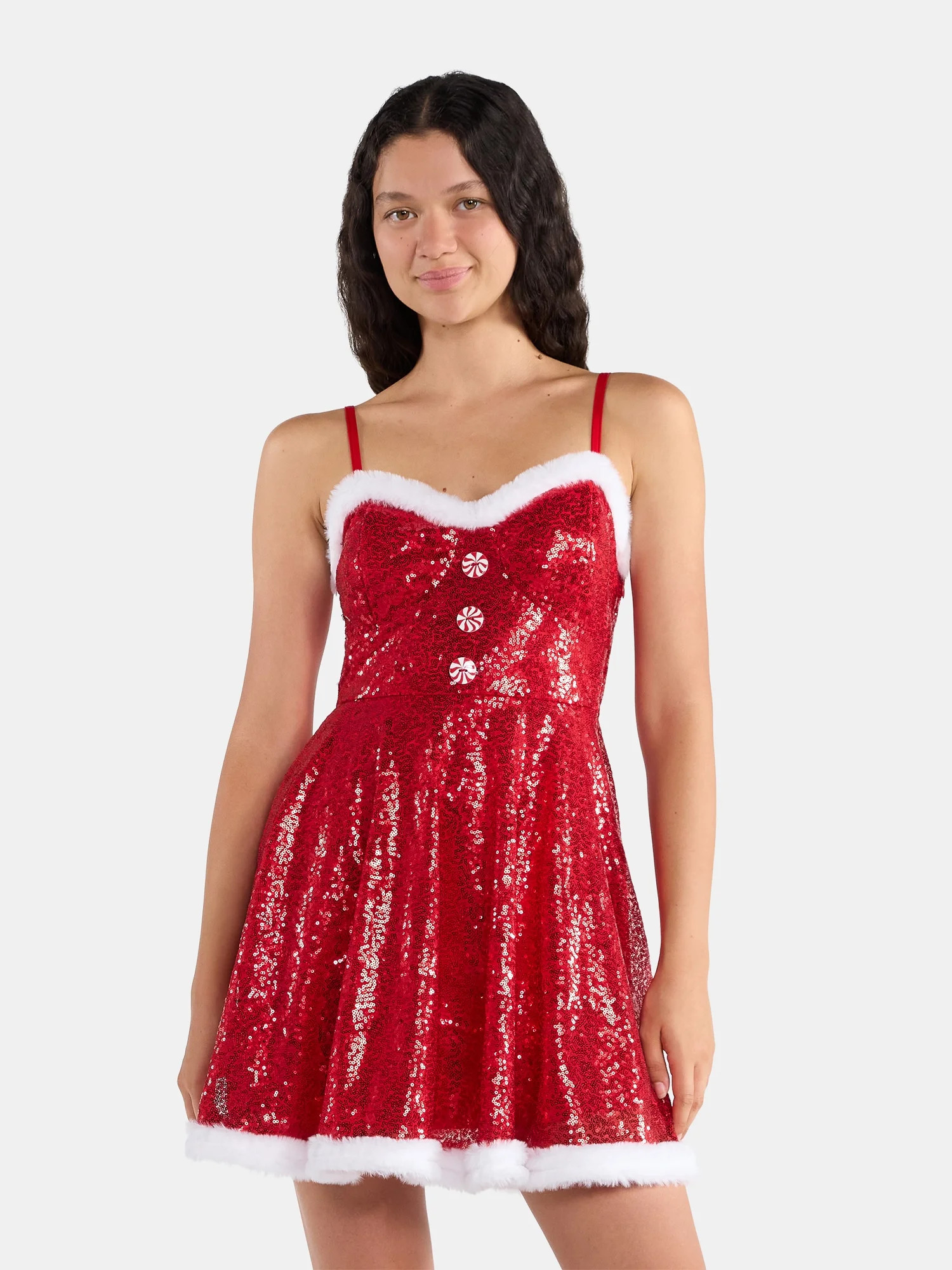 No Boundaries Christmas Santa Dress, Women’s | Walmart (US)