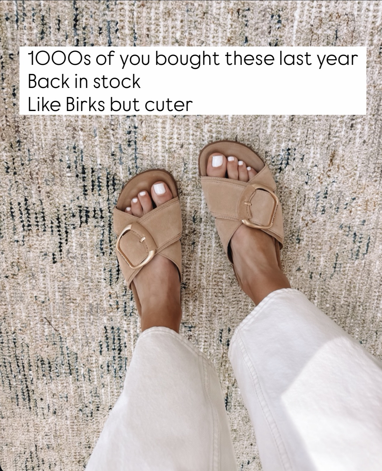 Type SATURDAY for links and styling ideas. ￼Last year thousands of you bought these sandals (around this time of the year)￼. They sold out before summer even started. Like Birks, but cuter. BACK IN STOCK  🚨 

#LTKootd #LTKgrwm #LTKOver40