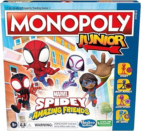 Monopoly Junior: Marvel Spidey and His Amazing Friends Edition Board Game | Preschool Games | 2-4... | Amazon (US)