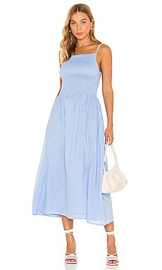 FAITHFULL THE BRAND Nolie Midi Dress in Plain Cornflower from Revolve.com | Revolve Clothing (Global)