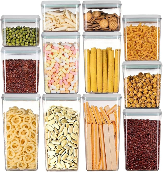 Airtight Food Storage Container with One-Touch Lid, 12-Piece Set (1.3, 2.1, 2.9, 3.6 QT* 3) Stack... | Amazon (US)