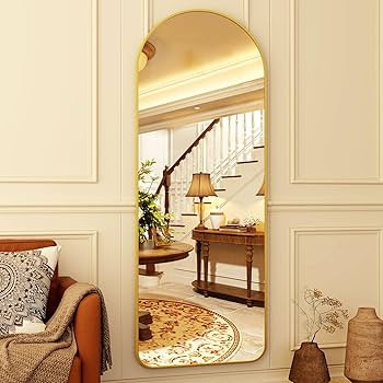 HARRITPURE 64"x21" Arched Full Length Mirror Floor Mirrors with Aluminum Alloy Frame Free-Standin... | Amazon (US)