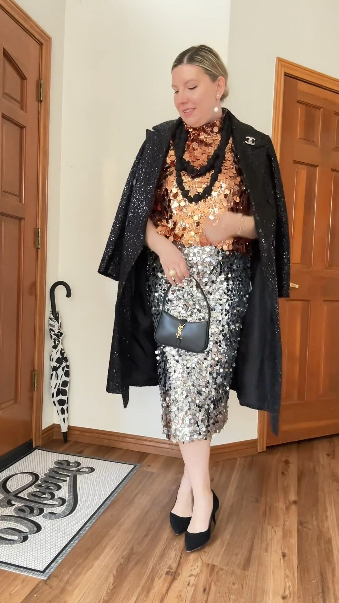 Off the Wall(paper) - Look 10
A curated style series

I 100% got infuenced to buy this skirt. I saw it early on in the season on the Ann Taylor show website and LOVED it but moved on because it seemed like it was selling out before I could make it to try it on in person. Then I saw so many cool people style it so many cool ways that I felt the ultimate FOMO. By then it was totally sold out… but I NEVER accept defeat and found it on super sale just a couple of weeks later. When it comes to clothing - never give up. You’ll find it. That goes for love and happiness and stuff too. You deserve great things. ☺️

Skirt - Ann Taylor
Top - Buru
Coat - Aves Les Filles 
Shoes - Jimmy Choo
Necklace - Dillards
Brooch - Chanel
Earrings - Kate Spade
Ring - J. Crew
Bracelet - Francesca’s 


#LTKSaleAlert #LTKSeasonal #LTKTall