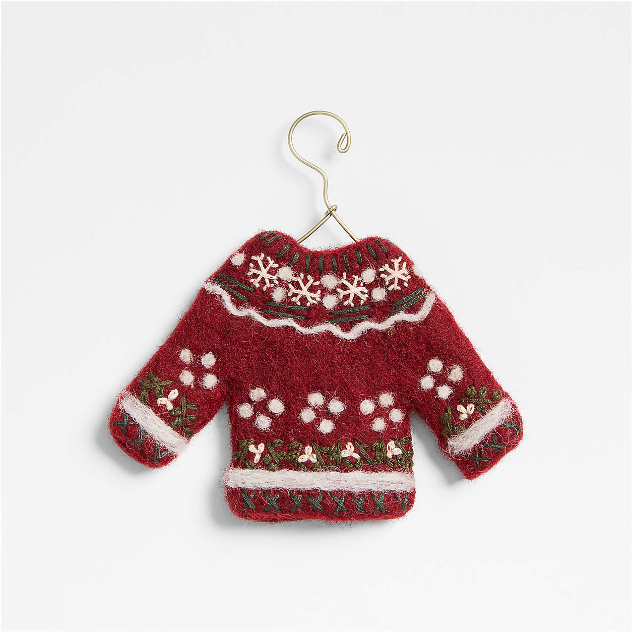 Felted Red Sweater Christmas Tree Ornament + Reviews | Crate & Barrel | Crate & Barrel
