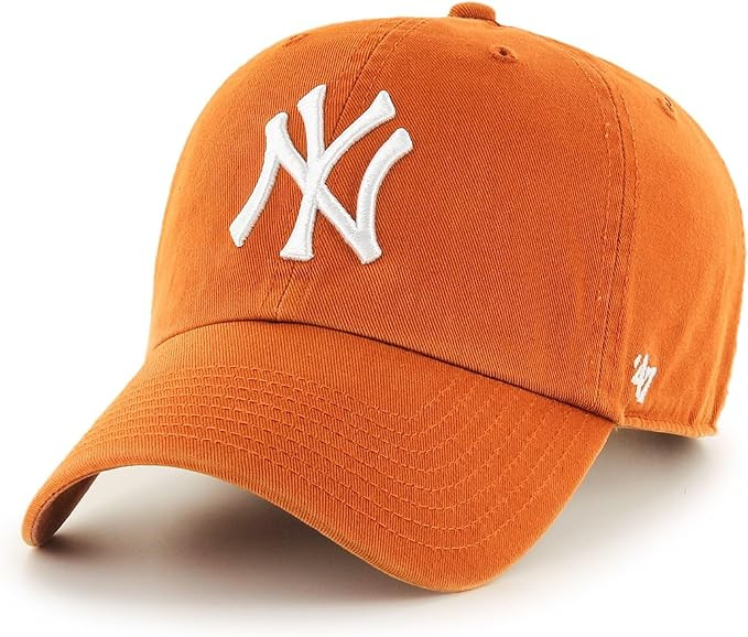 '47 New York Yankees Adjustable Cap Clean Up MLB, Orange/White, One Size | Amazon (US)