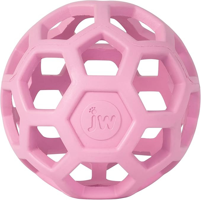 JW Pet HOL-ee Roller™, Dog Toy Puzzle Ball, Natural Rubber, Medium (4.5” Inch Diameter), Pink | Amazon (US)