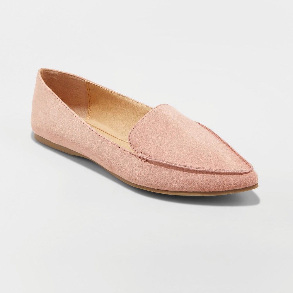 Women's Micah Wide Width Pointed Toe Closed Loafers - A New Day Blush 12 W, Size: 12 Wide | Target