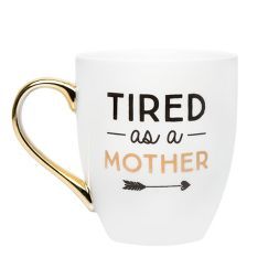 Pearhead Tired as a Mother Ceramic Mug drinkware - White 16oz | Target