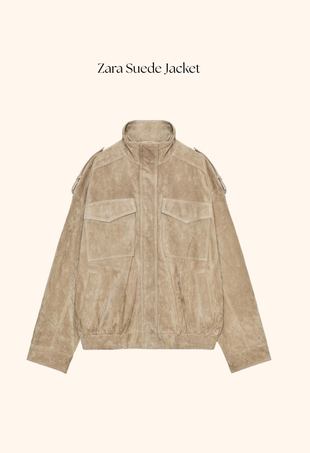 OBSESSED with this Zara  suede jacket I just love a piece like this to throw on transitional outfits so easy to style and the shape of this is so cool 
I have ordered it in medium 