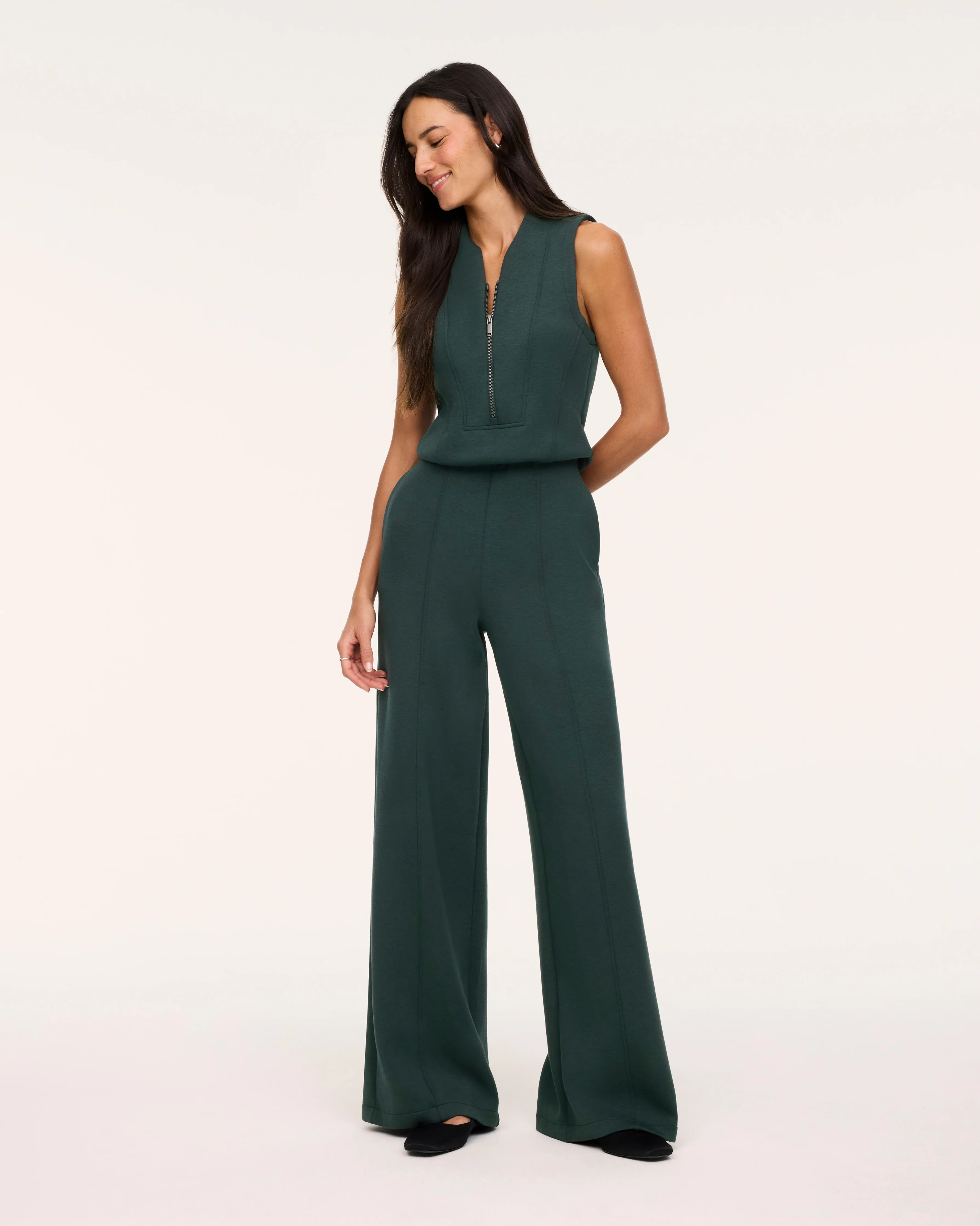 SPANX AirEssentials® Shawl Collar Half Zip Jumpsuit | Spanx