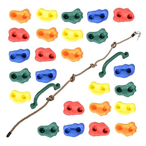 Milliard DIY Rock Climbing Holds Set with 8 Foot Knotted Rope (25 Pc. Kit) Kids Indoor and Outdoo... | Amazon (US)