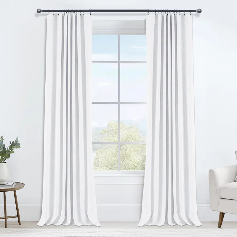 Birglinde Faux Linen Textured Thermal 100% Blackout Curtains for Bedroom Living Room Rod Pocket/R... | Wayfair North America