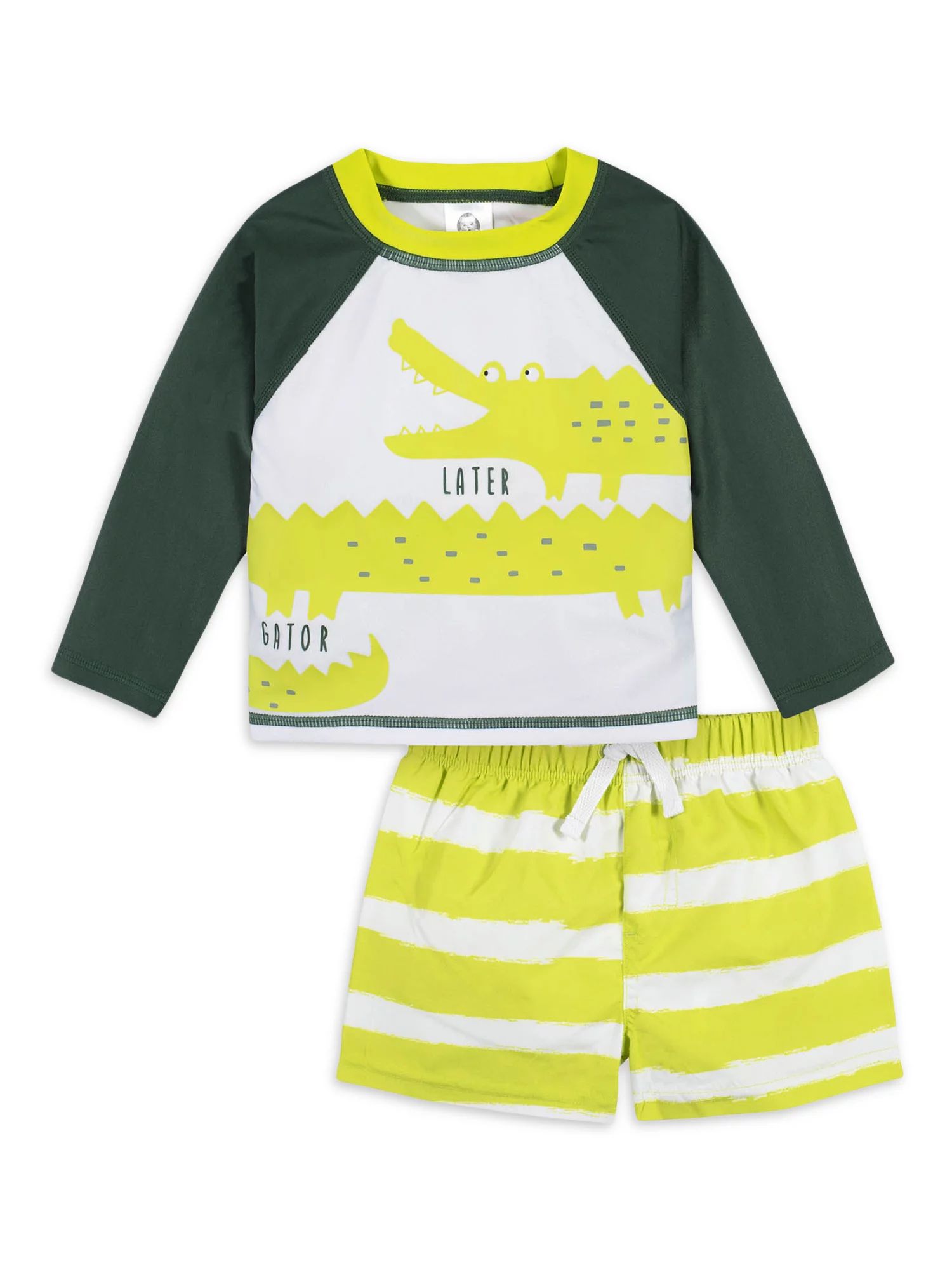 Gerber Baby & Toddler Boy Rashguard & Swim Trunks Set with UPF 50+, 2-Piece (0/3M - 5T) | Walmart (US)
