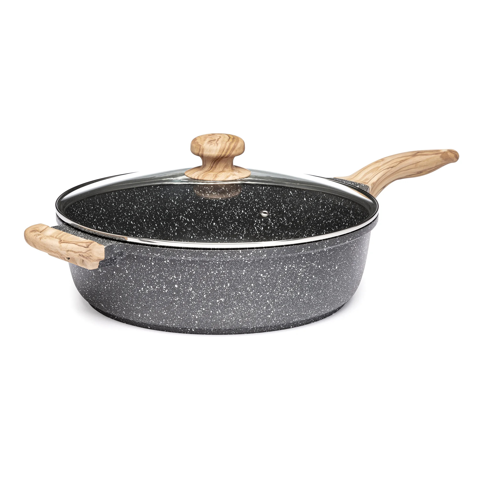 The Pioneer Woman Prairie Signature 6 Quart Cast Aluminum Jumbo Saute Pan, Charcoal Speckle | Walmart (US)
