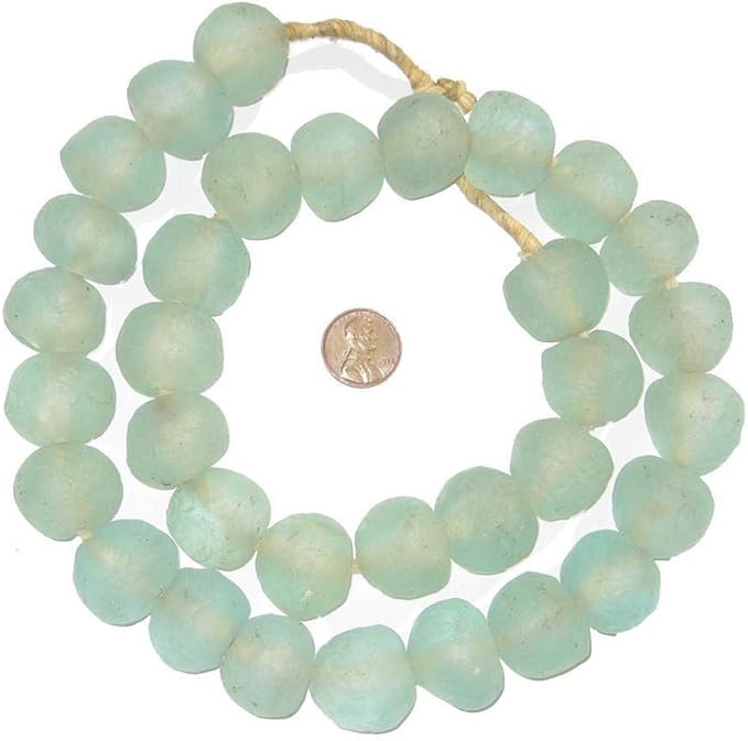 Jumbo Recycled Glass Beads - Beaded Wall Hangings - Extra Large African Sea Glass Beads 21-25mm -... | Amazon (US)