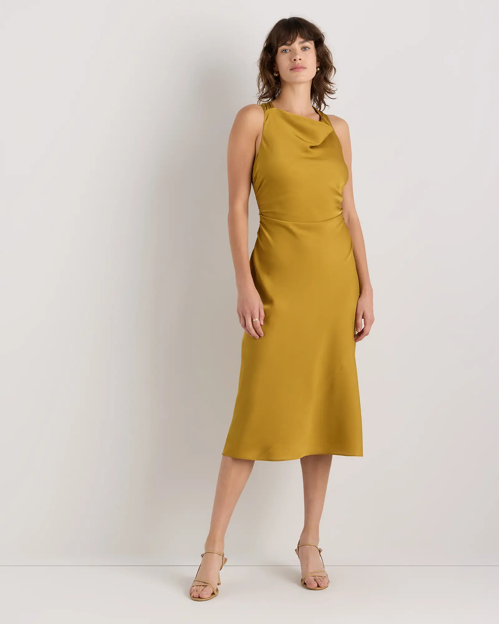 Washable Stretch Silk High Neck Midi Dress | Quince