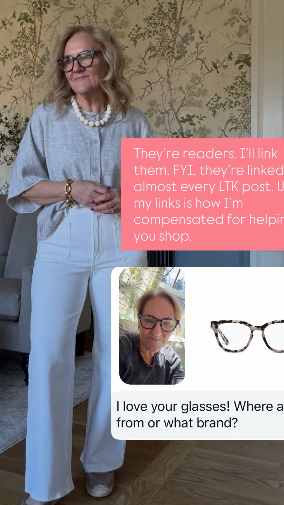 Readers are linked! 
Cashmere sweater available in the crewneck, the cardigan is soldout wearing a medium 
White jeans size 29 short 


#LTKPetite #LTKSeasonal #LTKOver40