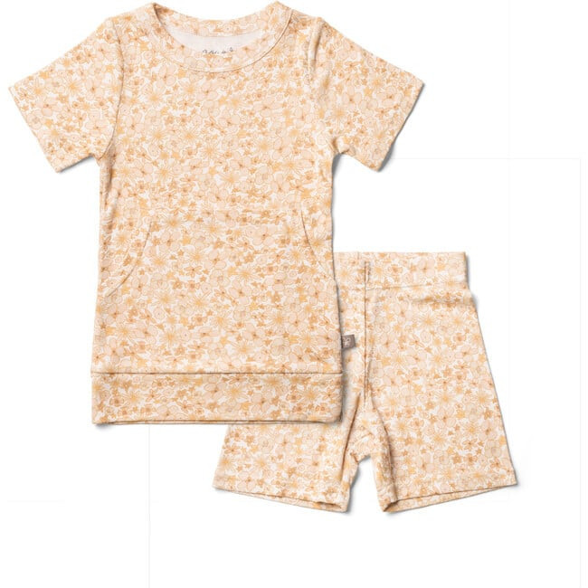 Goumi | Viscose from Bamboo Organic Cotton Toddler Biker Set, Wildflowers (Florals, Size 3Y) | Maisonette | Maisonette
