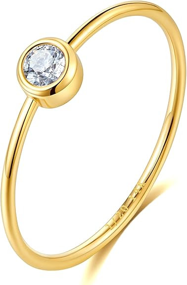 NOKMIT 1mm 14K Gold Filled Rings for Women Girls Thin Gold Ring Dainty Cute Stacking Stackable Th... | Amazon (US)