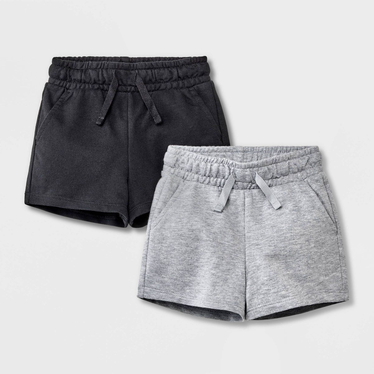 Toddler 2pk Knit Shorts - Cat & Jack™ Black/Gray | Target