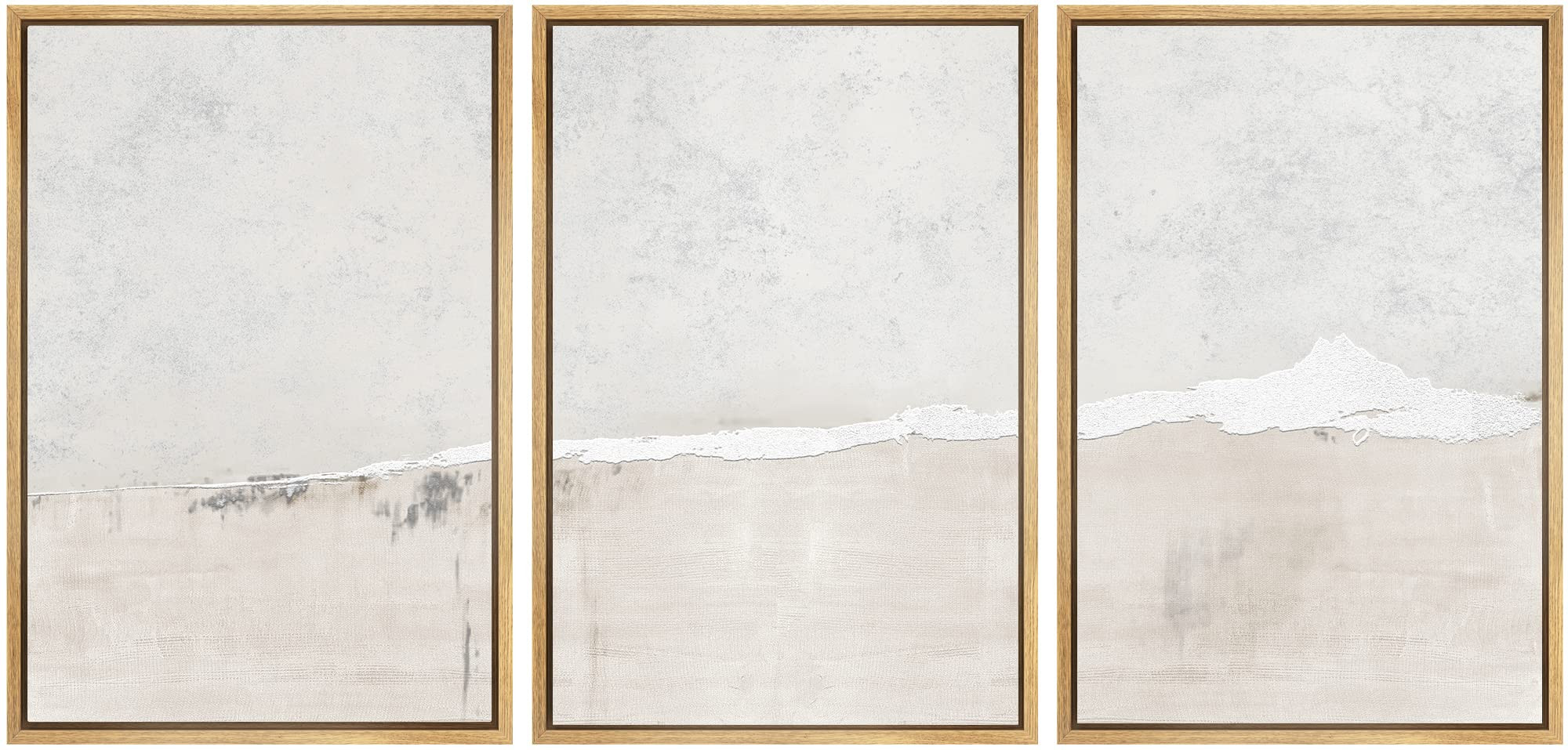 SIGNWIN Framed Canvas Print Wall Art Set Industrial Grunge White Gray Landscape Shapes Abstract I... | Amazon (US)