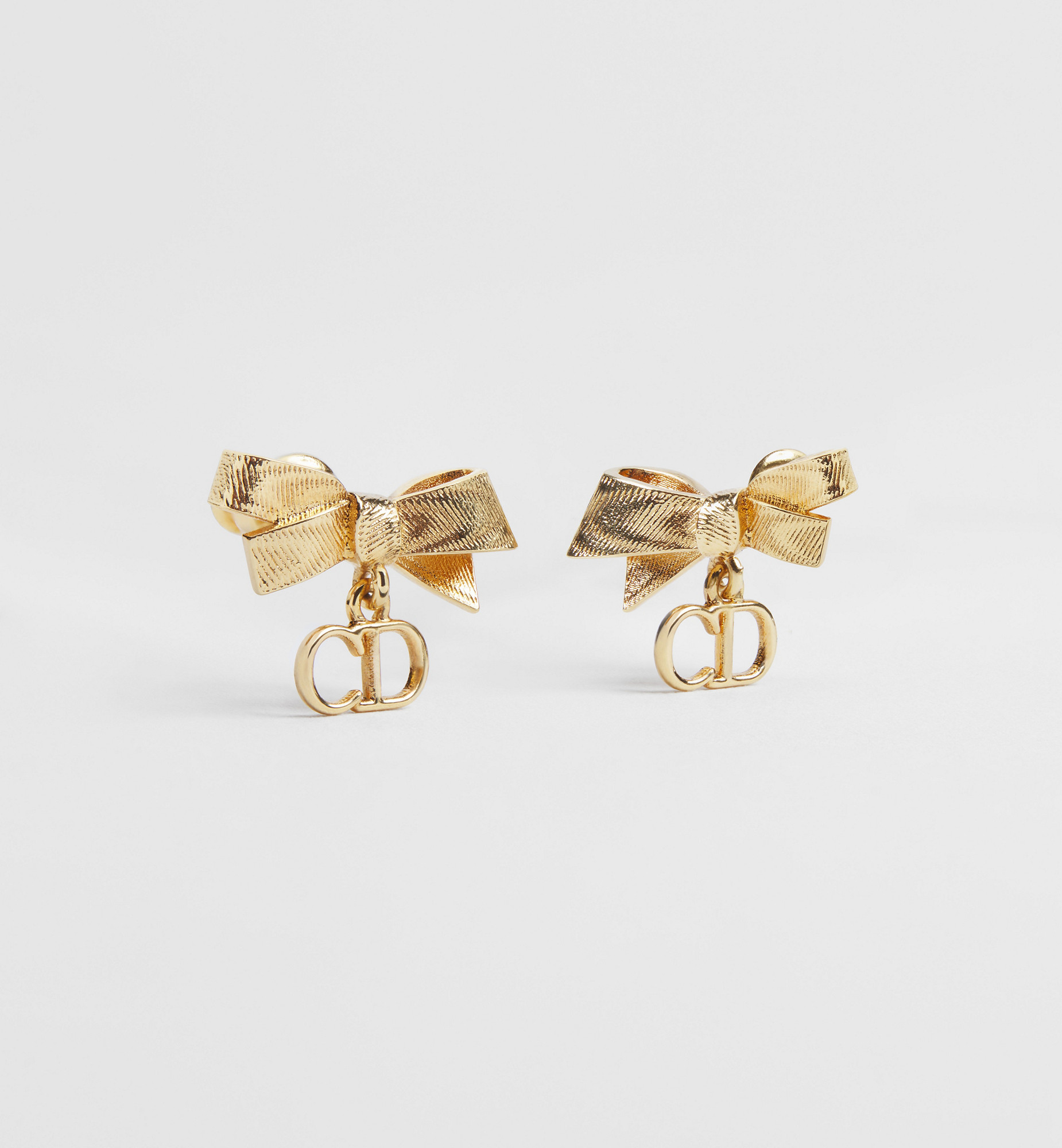CD Bow Earrings Gold-Finish Metal | DIOR | Christian Dior Parfums UK