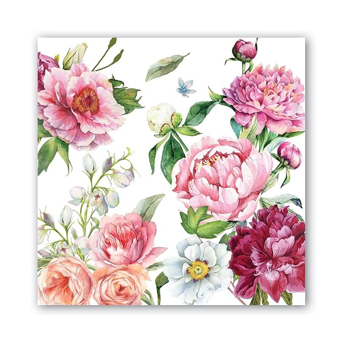 Michel Design Works Soft Triple-ply Paper Cocktail Napkins, Blush Peony Themed, Perfect for Everd... | Amazon (US)