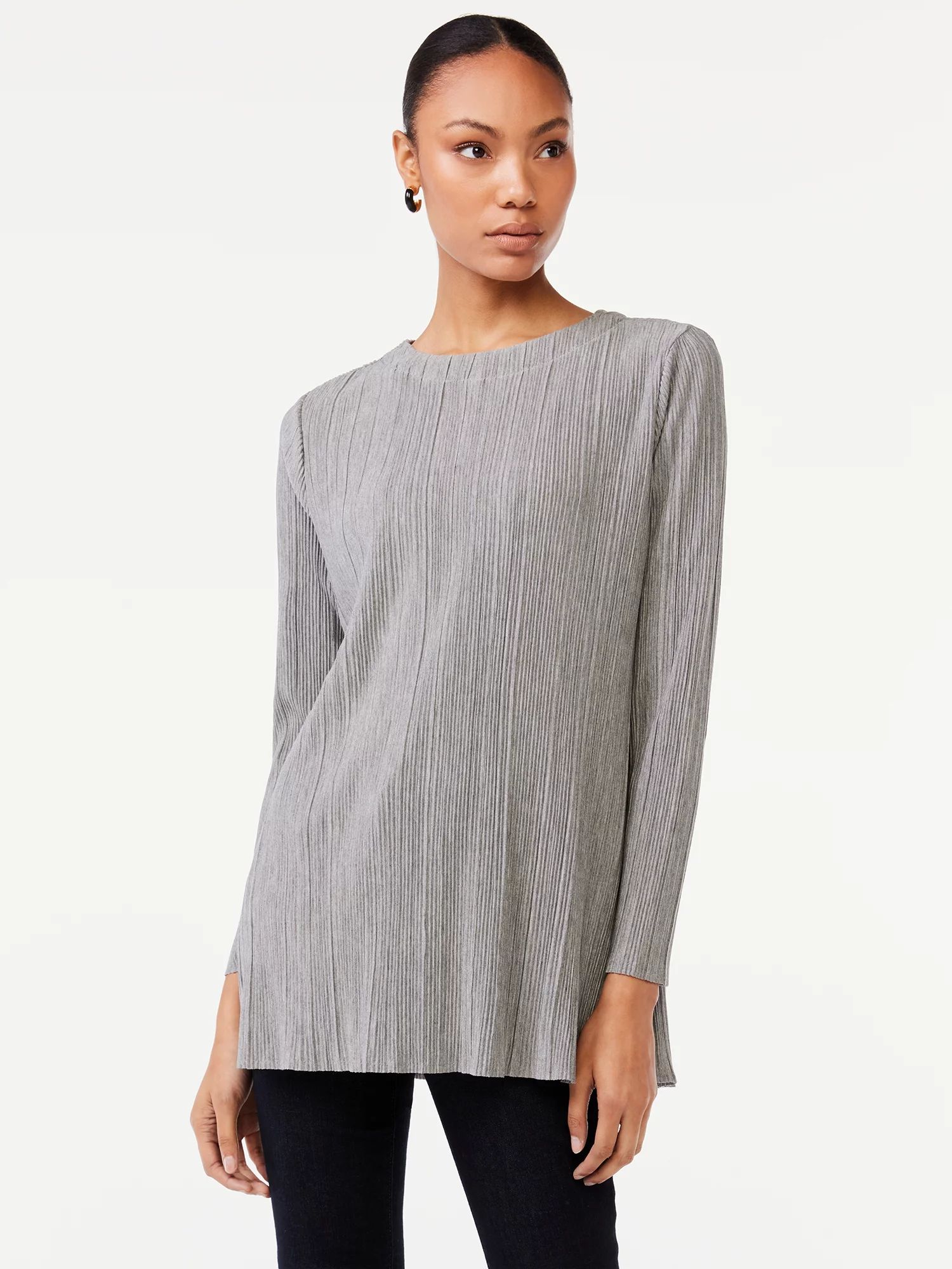 Scoop Women's Crinkle Knit Tunic Top | Walmart (US)