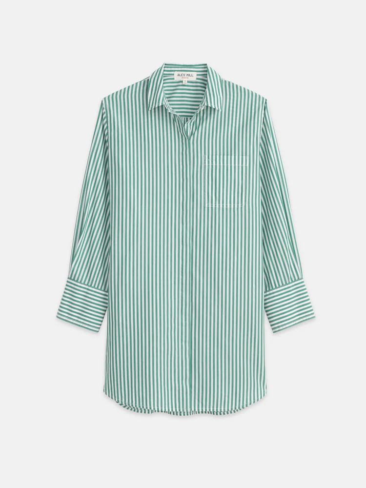 Belle Shirt Dress in Striped Cotton Poplin | Alex Mill