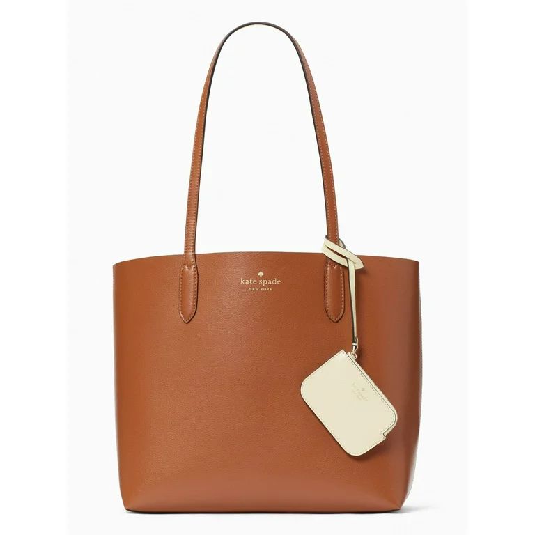 Kate Spade Ava Reversible Tote with Pouch Leather Warm Gingerbread Yellow | Walmart (US)