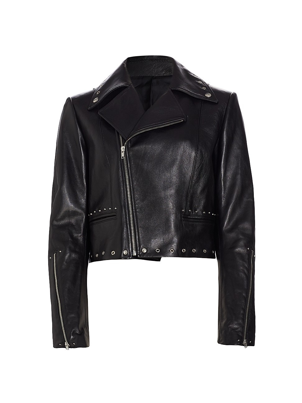 Women's Studded Leather Jacket - Black - Size XXS | Saks Fifth Avenue