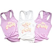 Clearance - Selling Out Our Stock. Wife Of The Party Retro Lilac Racerback Tank Tops, Rtpty-Rb | Etsy (US)